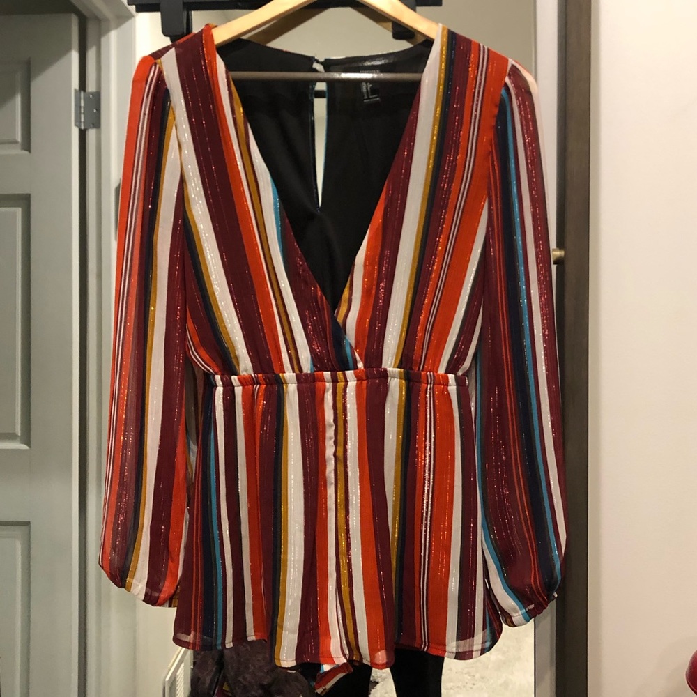 Striped rainbow Romper